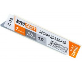 Лезвия для ножей С-25 (10 шт; 25 мм; 7 сегментoв; 0.7 мм) NOVOCRAFT ЛНС2510 
