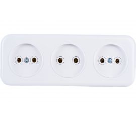 Розетка Bylectrica 3-местная ОУ серия Прочие изделия, белый, РА16-244 