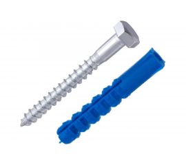 Набор для крепления ВИРТУОЗ дюбель 12х70 К, шуруп 8х80 шестигранная головка, 4 шт. 00439 