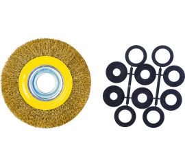 Щетка крацовка дисковая с комплектом переходников (150 мм; 32 мм) Biber 70979 тов-076224 