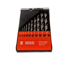 Набор сверл по металлу HSS (10 шт; 1-10 мм; шаг 1 мм) Gigant G-11123 