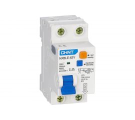 Дифференциальный автоматический выключатель CHINT, NXBLE-63Y, 1P+N, 20А, 30mA, электронный тип AС, характеристика С, 4.5kA 105543 