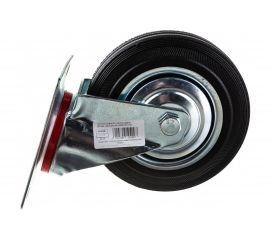 Поворотное колесо на площадке Brante 160 мм черная резина 10499 