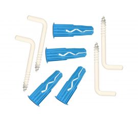 Крюк-шуруп ЕВРОПАРТНЕР L- обр. белый d5хL50 в компл. c дюбелем MULTI 8x32 4шт. MP 314 17 