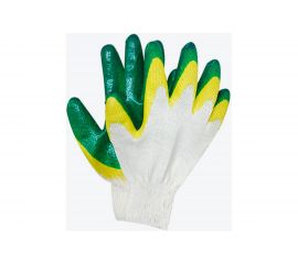 Рабочие перчатки ВОЛГА ПОЛИМЕР, латексный облив, зеленый, 10 пар Т1735 