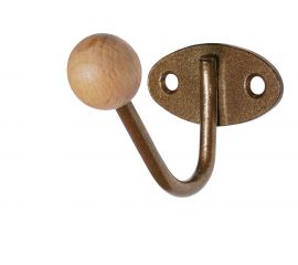 Крючок-вешалка с деревянным шариком Трибатрон КВД-1 бронзовый металлик 4330 