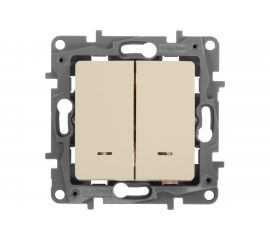 2-клавишный переключатель с подсветкой Legrand ETIKA слоновая кость 672316 