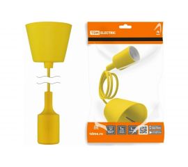 Пластиковый патрон TDM Е27 с подвесом 1 м, желтый SQ0335-0065 