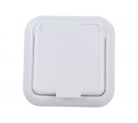 Розетка Bylectrica 1-местная СУ с заз.конт. IP44, серия ГАРМОНИЯ, белый, РС16-289 