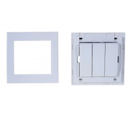 Тройной выключатель LEZARD RAIN белый 703-0202-109 