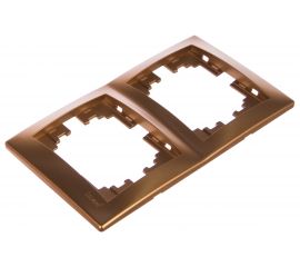 Рамка Lezard, MIRA, 2-ая, вертикальная, б/вст, золотой металлик, 701-1300-152 