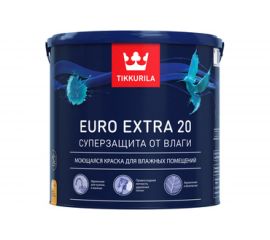 Краска TIKKURILA EURO EXTRA 20 моющаяся для влажных помещений, база A 9л 700001107 
