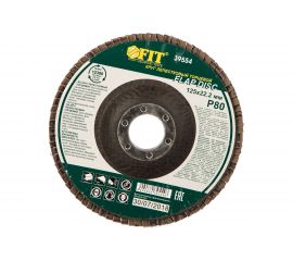 Диск наждачный лепестковый для УШМ (125х22,2 мм; Р80) FIT IT 39554 