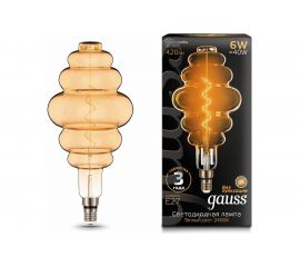 Лампа Gauss LED Vintage Filament Flexible BD200 6W E27 200x410mm Amber 2400K 1/6 158802006 