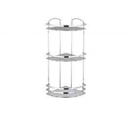 Полка в ванную TEKNO-TEL LM009SSM угловая, 3 яруса, нерж.сталь матовый 00-00002983 