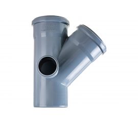 Канализационная крестовина RTP с выходом вперед на 45 градусов, 110/110/50 19198 