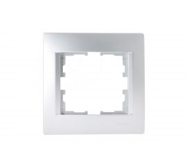 1 местнаяая горизонтальная рамка Lezard KARINA б/вст матовое серебро 707-4300-146 