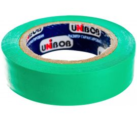 Изолента ПВХ UNIBOB 15 мм х 10 м, зеленая, 130 мкм 211769 