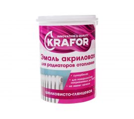 Акриловая эмаль Krafor для радиаторов супербелая 1 кг 4 44987 