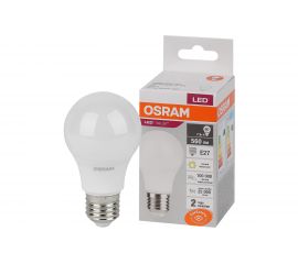 Светодиодная лампа OSRAM LED Value, A. E27, 560Лм, 7Вт, замена 60Вт, 3000К, теплый белый свет 4058075577893 