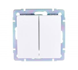 Проходной двухклавишный выключатель WERKEL W1122001, белый a051126 