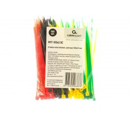 Стяжки Cablexpert пластиковые 100 мм х 2.5 мм набор 4 цвета по 25 шт NYT-100x2.5C 