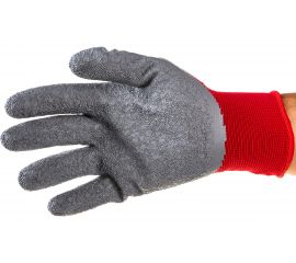 Перчатки СПЕЦ красные, нейлон, покрытие частичное латекс, р.9 31024016-9 