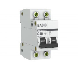 Автоматический двухполюсный выключатель EKF 40А С ВА47-29 4.5кА 4499392 