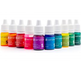 Набор жидких красителей для эпоксидной смолы ArtEpoxy 10 цветов по 5 мл 21612 