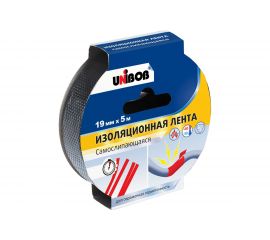 Самослипающаяся изолента ПВХ UNIBOB 19 мм х 5 м черная 211774 