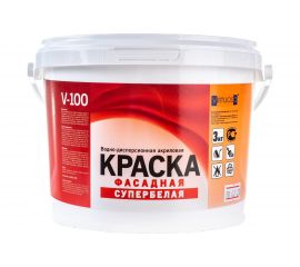 Краска VIRTUOSO V-100 А фасадная 3кг морозостойкая 11587839 