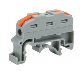 Клемма проходная REXANT с рычажком 1 полюс 0,08-4 мм2 с крепление на DIN-рейку серая 25 шт 07-6263-1 