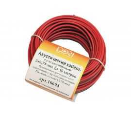 Акустический кабель DORI 2x0,75 чёрно-красный 10м, шт 10694 
