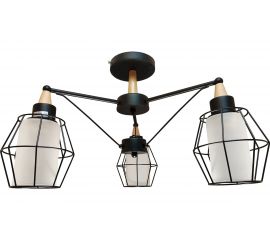 Люстра JUPITER LIGHTING черная + светлое дерево-3х60W E27 230V, 31 см-50 см-50 MО 85-1039/3 