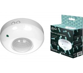 Потолочный датчик движения duwi DDP-01 360, 1200Вт, 10-420с, 6м, 3-2000Лк, белый 25813 1 