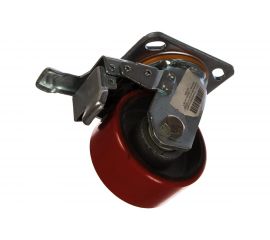 Колесо большегрузное с полиуретановой шинкой С-4102-DUS поворотное, с тормозом, г/п 350 кг, 99 мм EURO-LIFT 00018525 