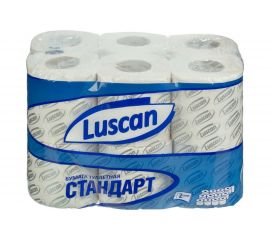 Туалетная бумага Luscan Standart 2 слоя, белая, 21.88 м, 175 листов, 12 рулонов 1223084 