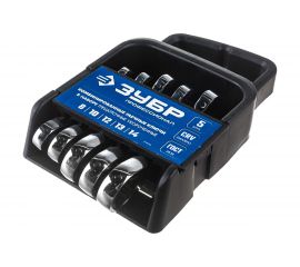 Набор комбинированных гаечных ключей трещоточных укороченных 5 шт 8 - 14 мм Зубр 27103-H5 