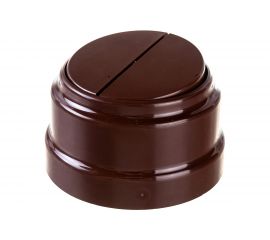 2-клавишный выключатель Bylectrica А510-2202 10А открытой установки, серия РЕТРО, коричневый, А510-2202 коричневый 