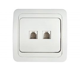 Компьютерная двойная розетка IN HOME RJ-45 CLASSICO белая 2136 4690612018300 