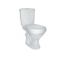 Унитаз-компакт Оскольская керамика Суперкомпакт косой выпуск, 1 режим, сиденье ПП ОК 427722 