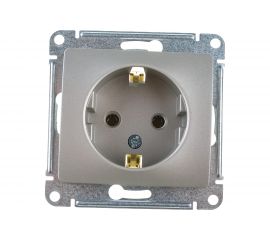 1-местный механизм розетки Schneider Electric скрытой проводки Glossa 16А IP20 250В с заземлением платина GSL001243 