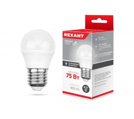 Светодиодная лампа REXANT Шарик GL 9,5 Вт E27 6500 K холодный свет 604-208 