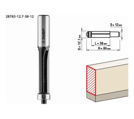 Фреза кромочная с нижним подшипником ПРОФ Зубр 28783-12.7-38-12 