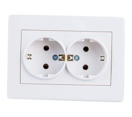 Двойная розетка LEZARD RAIN с/ з керамика белый 703-0202-127 