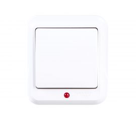 Выключатель Schneider Electric 1-клавишный ОП Прима 6А с индикатором, белый SchE А16-046М A16-046M-B А16-046М-б 