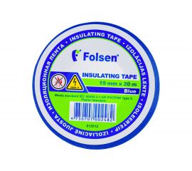 Изоляционная лента Folsen 19ммx20м синяя пламягасящая 012512 