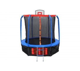 Батут Ecos 12 с сеткой лесенкой и баскетбольным кольцом BS-12FT-3 010366 