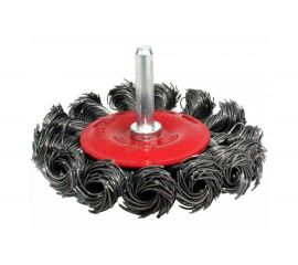 Щетка металлическая со шпилькой крученая тарелка 100 мм для дрели ON 20-02-310 