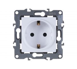 Розетка ЭРА 12200201, 2PE, Schuko, со шторками, 16A, 250В, IP20, без м.лапок Б0036440 